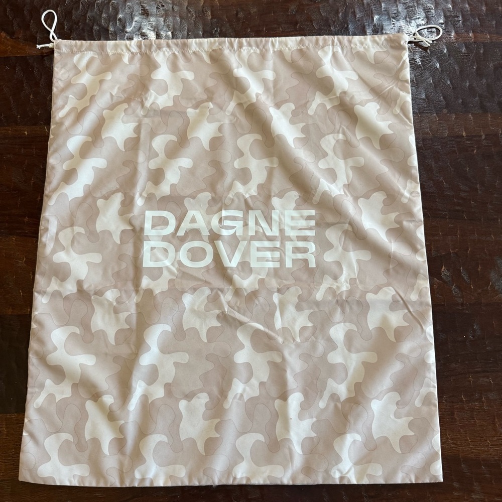 Dagne Dover Beige and White Camouflage Drawstring Dust Bag